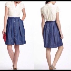 Anthropologie/ HD In Paris lace & chambray dress 4